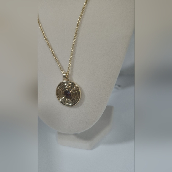 Aqua Gold and Red Pendant Necklace - Picture 3 of 6